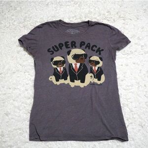 David & Goliath T-Shirt Top - Pug - Super Pack Size: M Women's